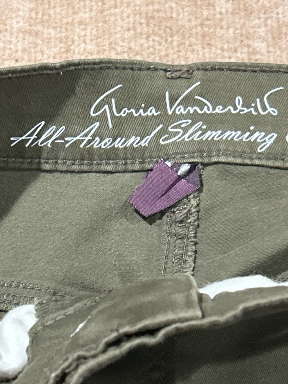Gloria Vanderbilt Jeans Women’s Size 16 Olive Green Plus Size Amanda - Picture 3 of 6